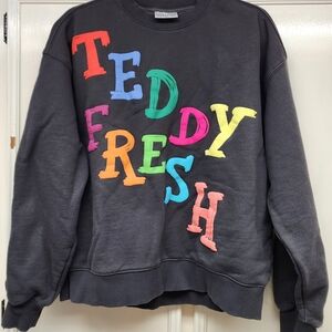 Teddy Fresh Unisex Multicolor Letter Graphic Crewneck Sweater